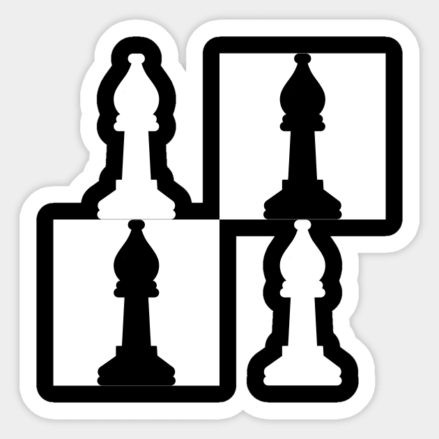 Chess bishops Sticker by William Faria